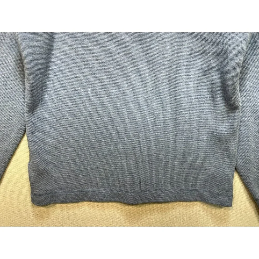 Banana Republic Mens Waffle Knit Relaxed Fit Long T-Shirt Sz L Blue Stretch